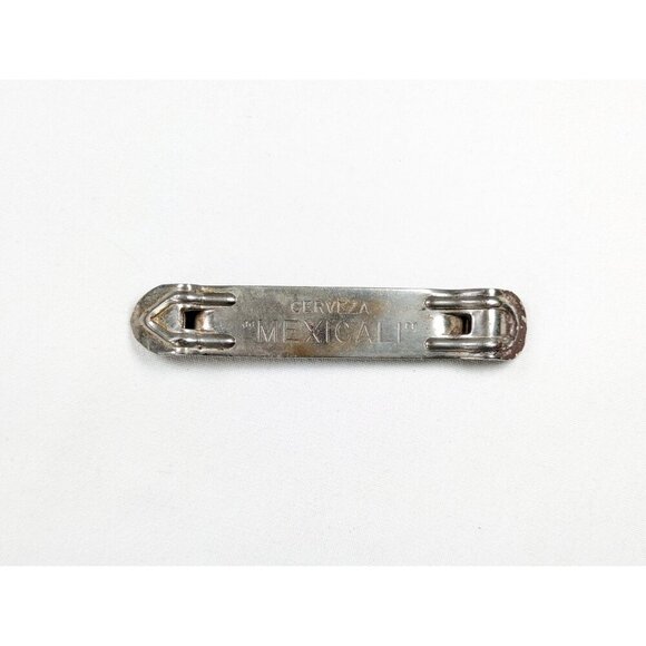 1950s original Cerveza MEXICALI Beer bottle and can opener, vintage metal bottle - Picture 3 of 10